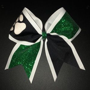 Green & Black Cheer Bow